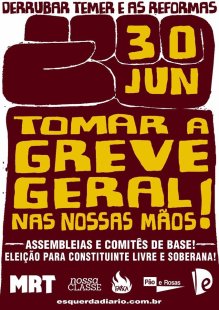 Participe da campanha “Tomar a greve geral em nossas mãos” no Rio de Janeiro