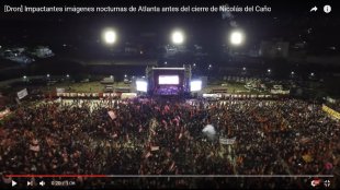 [DRONE] Impactantes imagens noturnas do histórico ato da Frente de Esquerda argentina