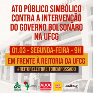 Assembleia Universitária da UFCG delibera ações contra a intervenção de Bolsonaro na instituição