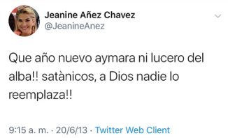 Jeanine Añez, presidente golpista da Bolívia, tacha de satânico celebração dos povos indígenas