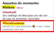 #FlavioPresidente do Flávio Bolsonaro é Trending Topic no Twitter... na Malásia