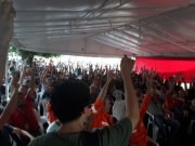 Com mais de 240 em assembleia, petroleiros votam continuidade da greve na REDUC, em Caxias (RJ)