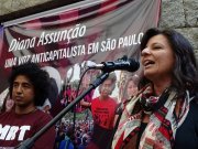 Silvia Ferraro do MAIS faz saudação no lançamento da candidatura de Diana Assunção