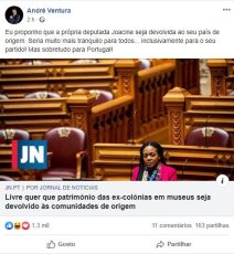 Deputado de direita em Portugal manda deputada negra “voltar ao seu país de origem”