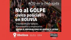 Em repúdio ao golpe de Estado, a Frente de Esquerda se mobilizará na Embaixada da Bolívia, na Argentina
