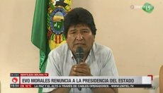 Após golpe de Estado, Evo Morales renuncia a presidência 