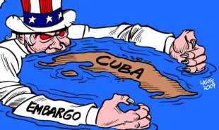Manifestantes protestam em diversos países contra os embargos econômicos do EUA contra Cuba