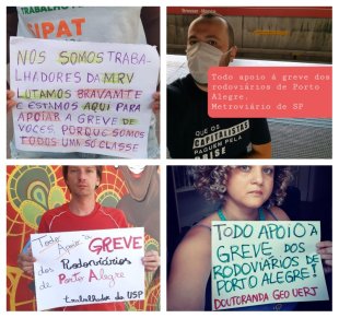 Trabalhadores e estudantes de todo o país manifestam apoio à greve da Carris 