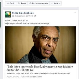 Gilberto Gil, vítima de ofensas racistas no Facebook