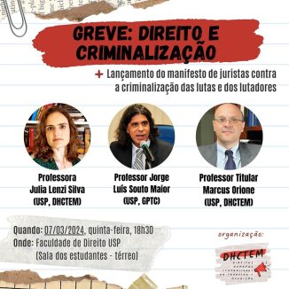 Evento: "Greve: direito e criminalização"