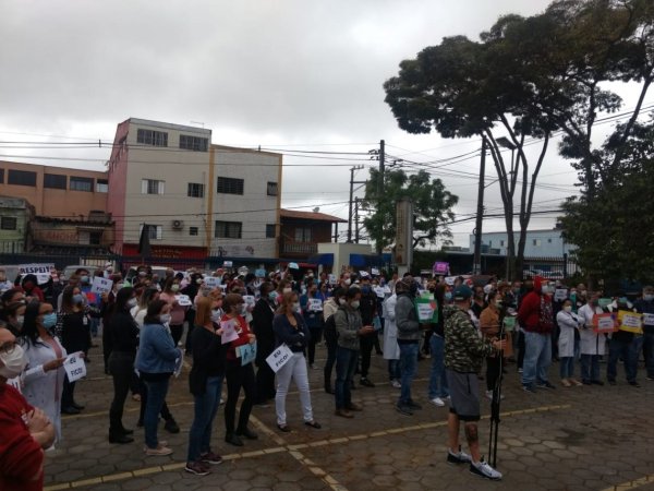 Trabalhadores do Hospital Geral de São Mateus fazem ato contra projeto de precarização em meio a Pandemia