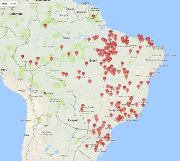 Mapa do trabalho escravo no Brasil